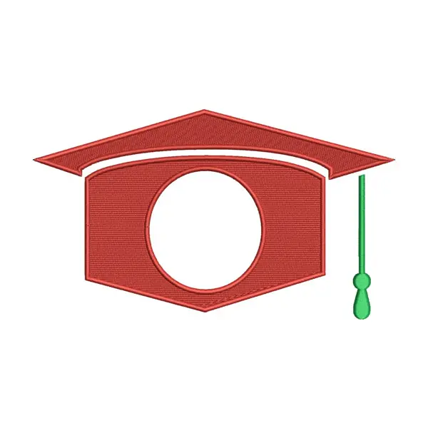 Graduation Cap Frame Embroidery Design