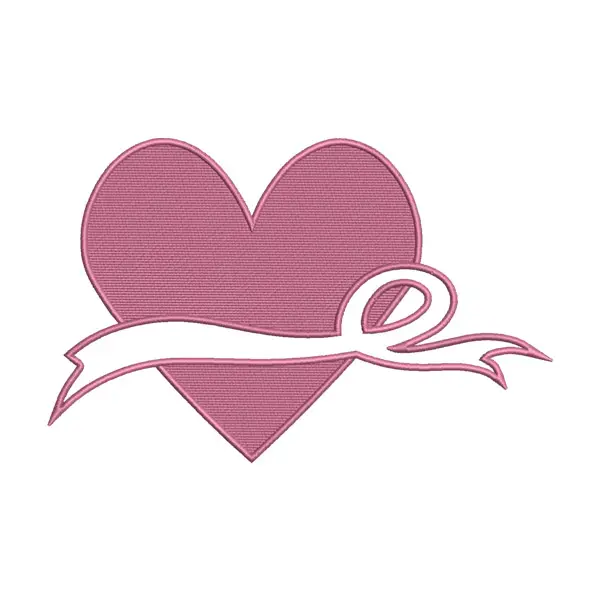 Heart with Ribbon Embroidery Design