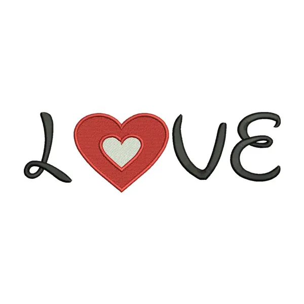 Love Heart Embroidery Design