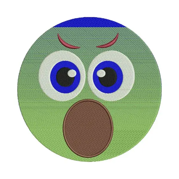 Shocked Emoji Embroidery Design