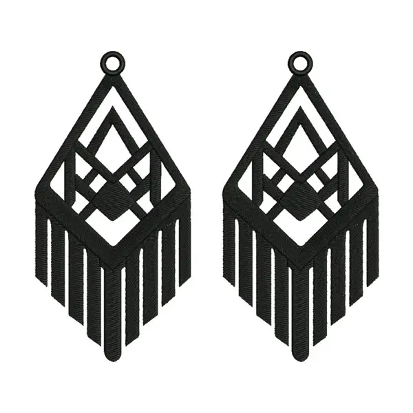 Earrings Embroidery Design – Fringe Dangle Earring Silhouette
