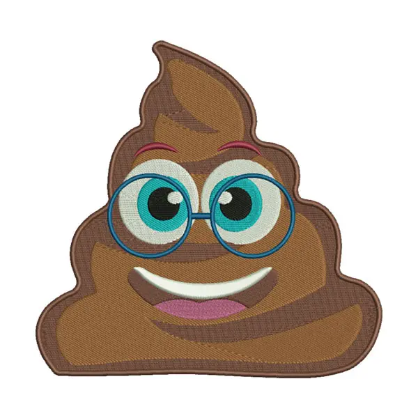 Smiling Poo Emoji Embroidery Design