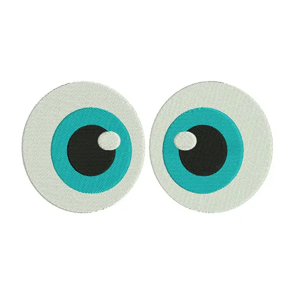 Big Cute Eyes Emoji Embroidery Design