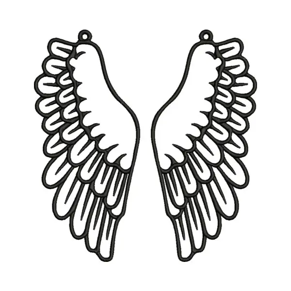 Heavenly Angel Wings Embroidery Design