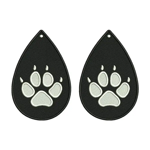 Paw Print Earrings Embroidery Design