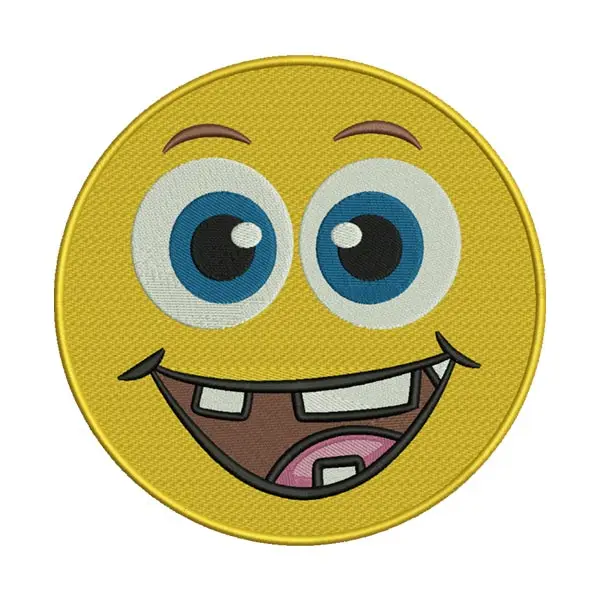 Emoji Embroidery Design – Smiling Face Machine Embroidery File