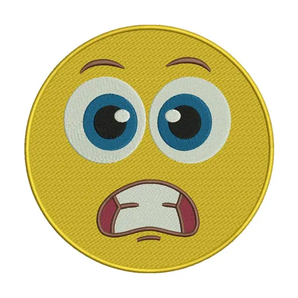 Grimacing Emoji Embroidery Design