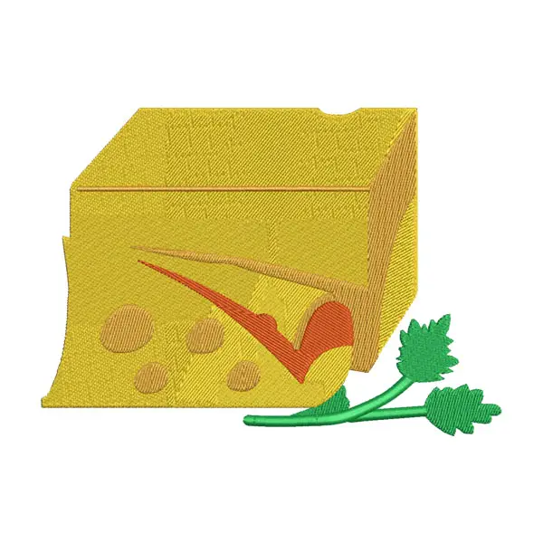 Cheese Block Embroidery Design