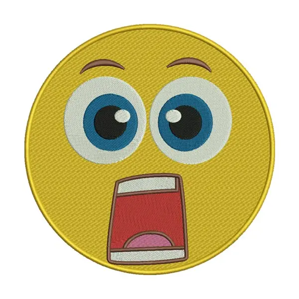 Shocked Emoji Embroidery Design – Big