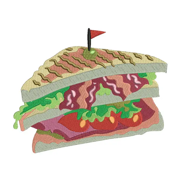 Club Sandwich Embroidery Design