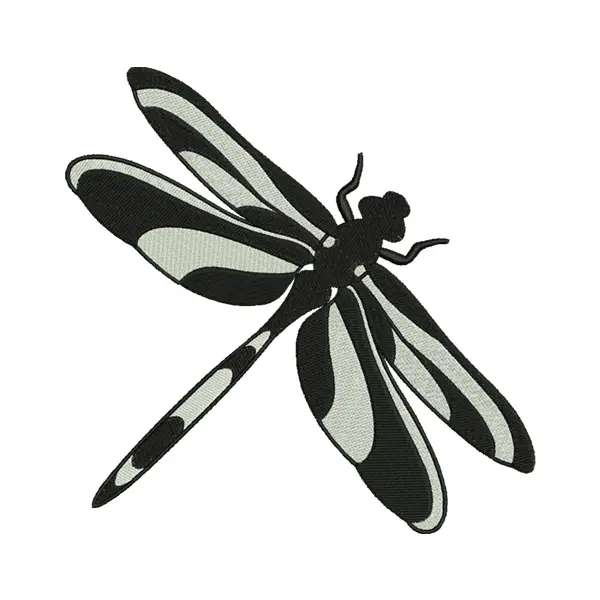 Dragonfly Embroidery Design – Flying Insect Silhouette Machine Embroidery File