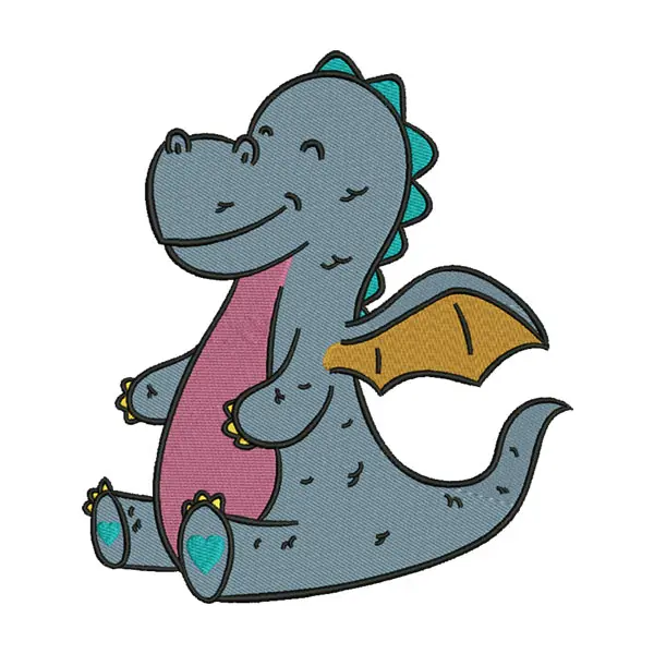Baby Dragon Embroidery Design – Cartoon