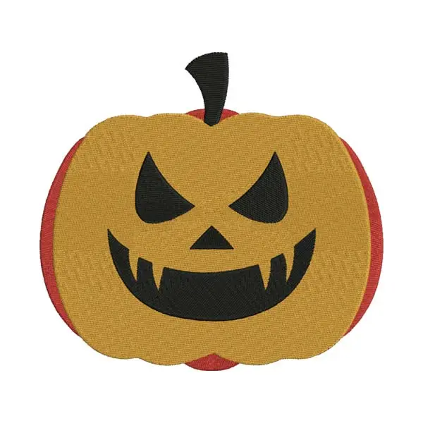Scary Fanged Jack-o-Lantern Embroidery Design