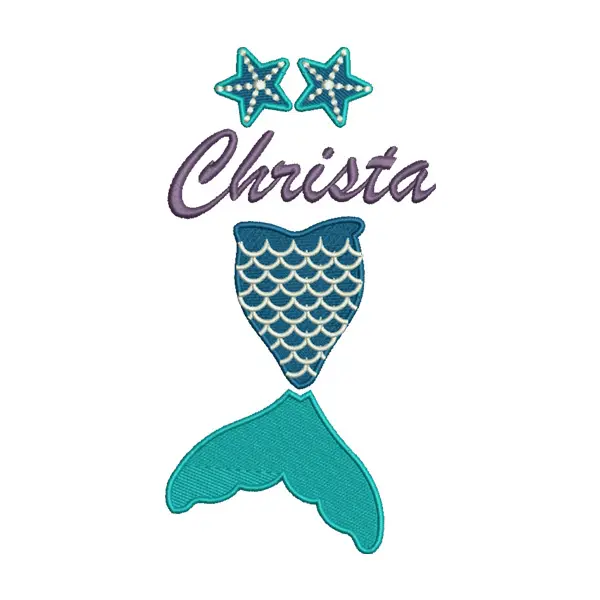 Christa Mermaid Embroidery Design