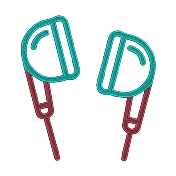 Minimalist Headphones Machine File Embroidery Design