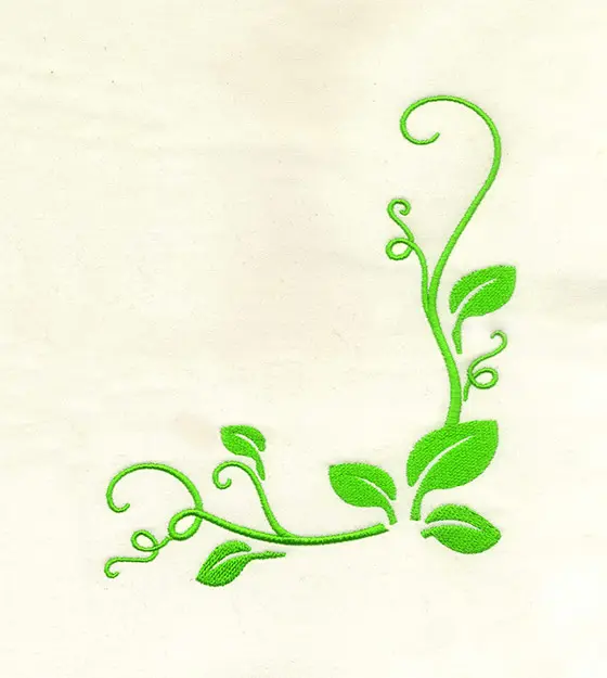 Green Leaf Vines Embroidery Design