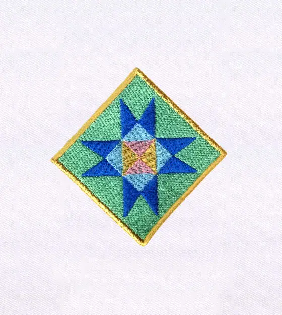 Geometric Rhombus Quilt Block Embroidery Design