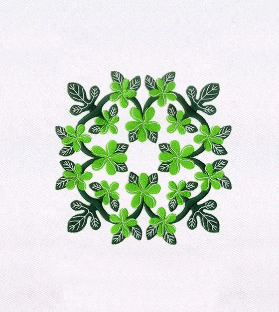 Green Floral Vines Embroidery Design