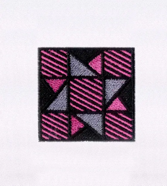 Dark Pink Geometric Pattern Square Embroidery Design