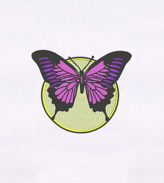Elegant Purple Butterfly Embroidery Design