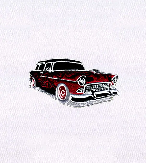 Vintage Car Embroidery Design – Retro