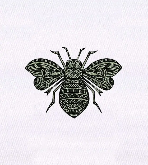 Intricate Bee Embroidery Design