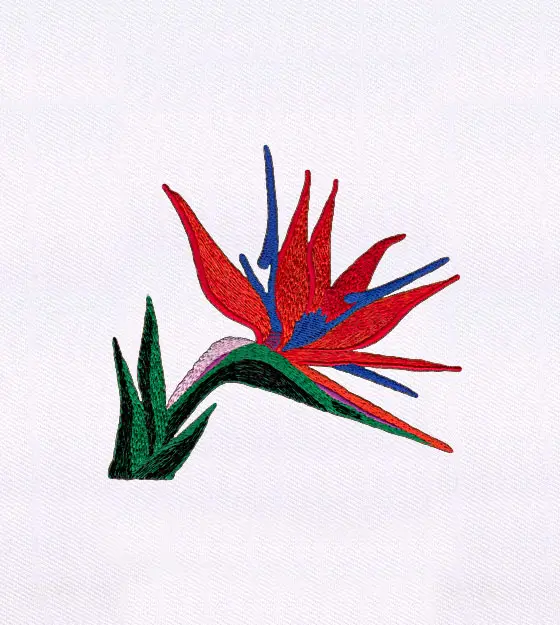 Bird of Paradise Flower Embroidery Design
