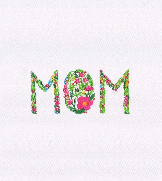 Floral “Mom” Embroidery Design