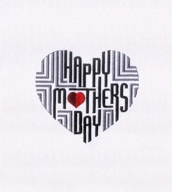 Happy Mother’s Day Heart Embroidery Design