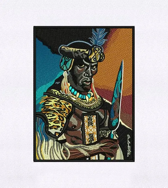 African Warrior Embroidery Design