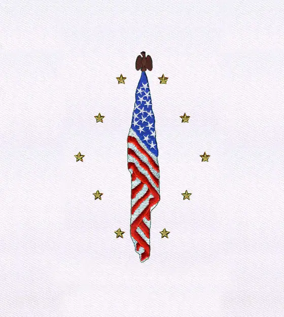 Resting U.S. Flag Embroidery Design