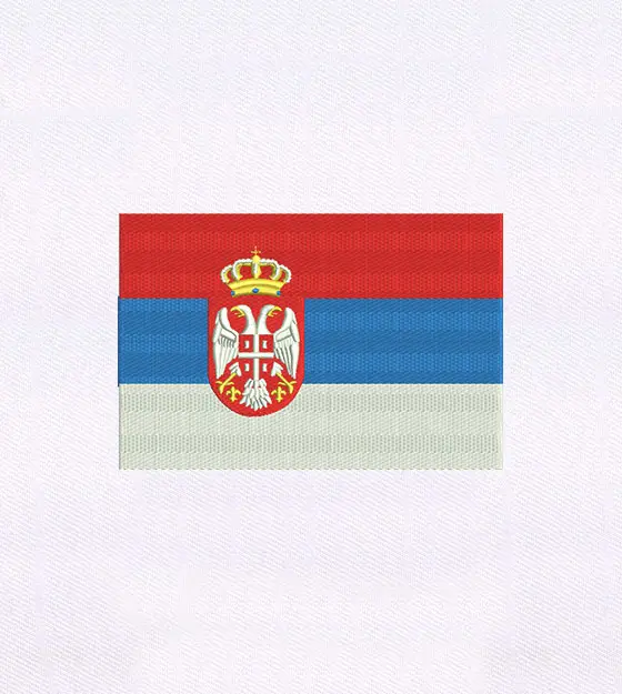 Serbia Flag Embroidery Design