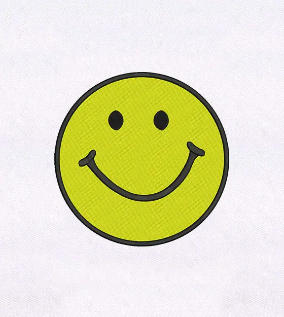 Classic Smiley Face Embroidery Design