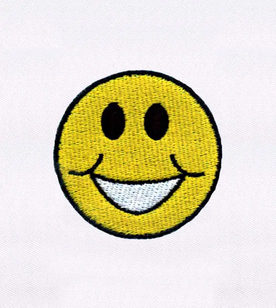 Happy Smiling Face Emoji Embroidery Design