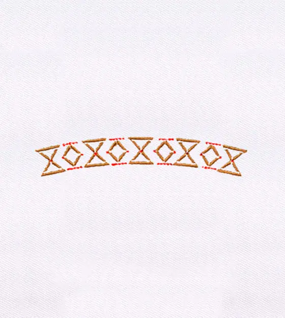 Curved Geometric Border Embroidery Design