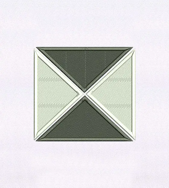 Geometric X-Frame Rectangle Embroidery Design