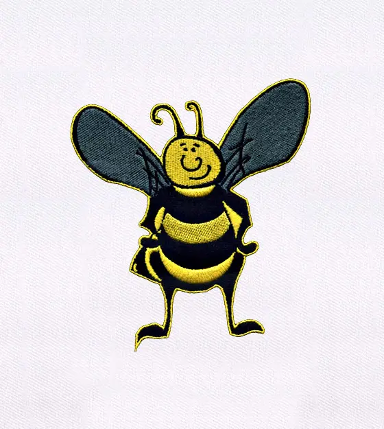 Cute Standing Honey Bee Embroidery Design