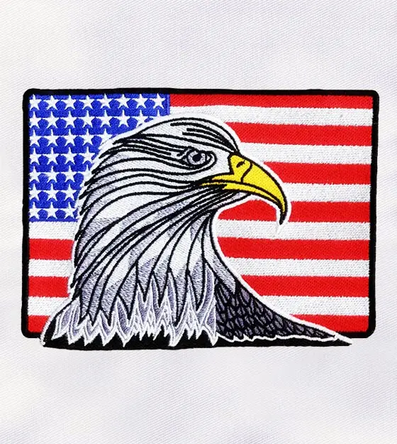 Patriotic Bald Eagle Embroidery Design