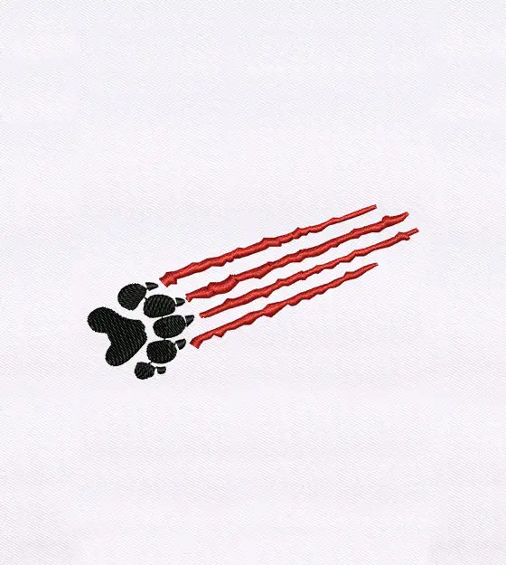 Ferociously Clawing Animal Paw Embroidery Design