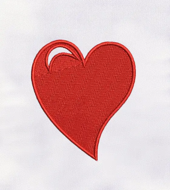 Classic Red Love Heart Shape Creative Embroidery Design