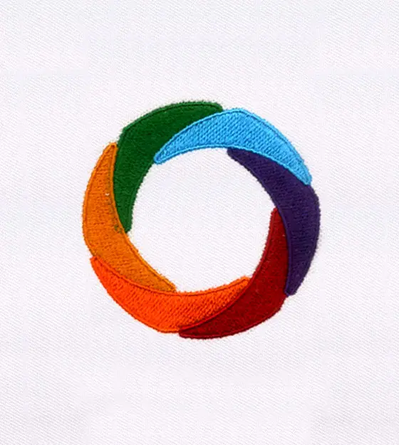 Colorful Spiral-Shaped Quilting Embroidery Design