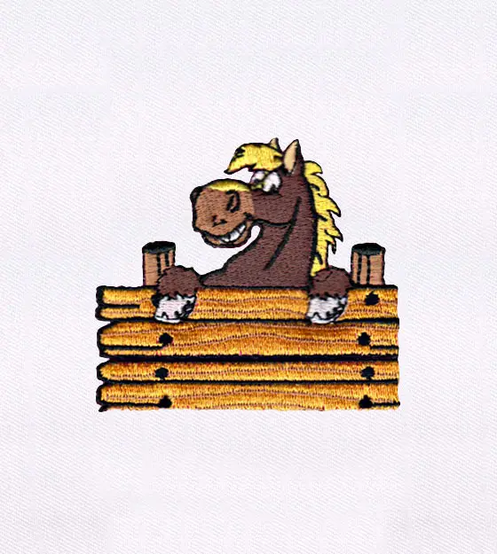 Gleefully Smiling Horse Embroidery Design