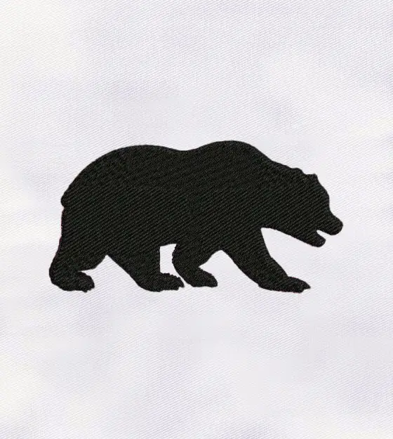 California Black Color Bear Animal Embroidery Design