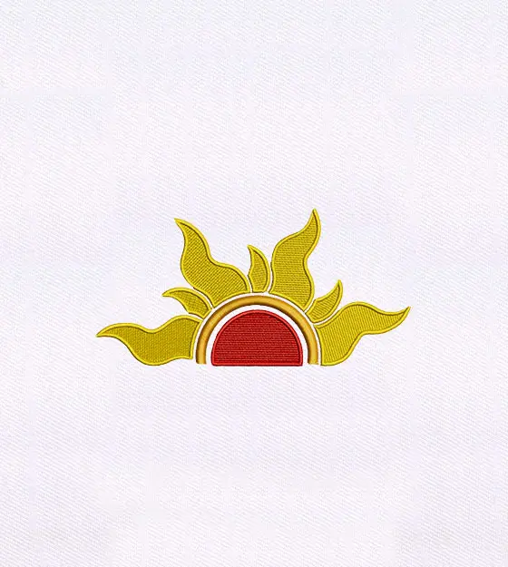 Radiant Rising Sun Embroidery Design