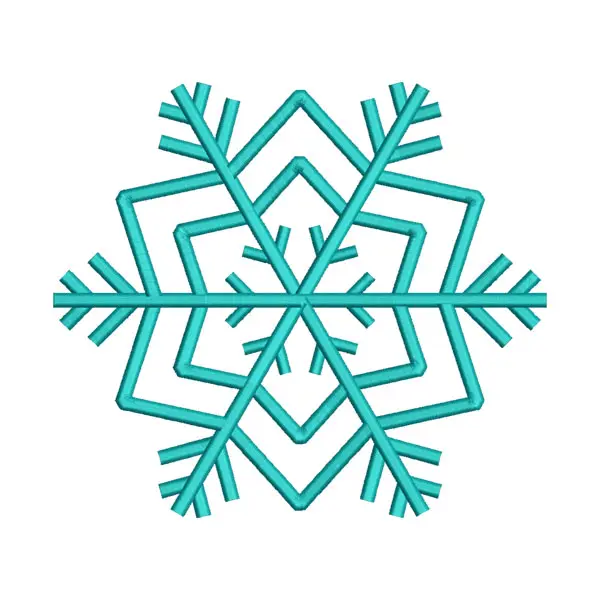 Stunning Cyan Snowflake Pattern Embroidery Design – Digital Download