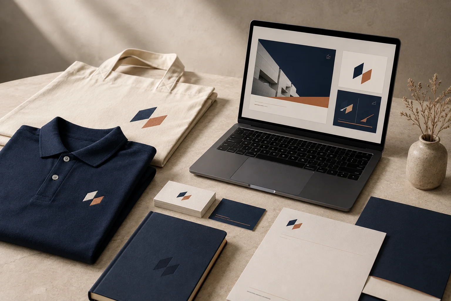Premium Corporate Branding Kits: Uniforms, Print and Digital Assets