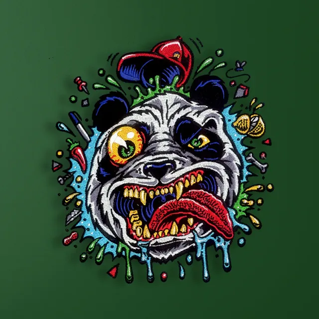 Detailed panda embroidery from the DigitEMB portfolio