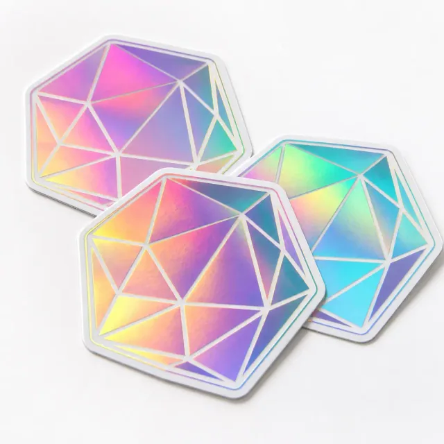 Holographic sticker film reflecting localized rainbow color