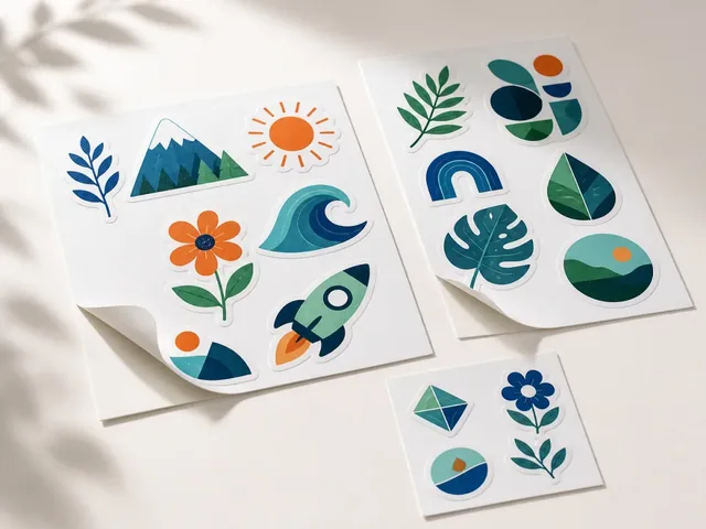 Autocollants illustrés sur des cartes support rectangulaires