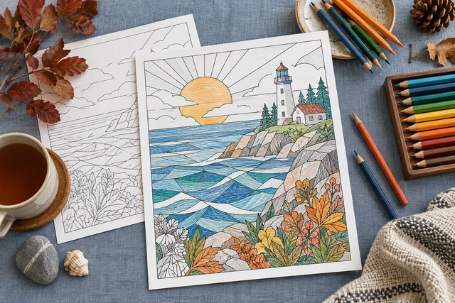 Original illustrative example: Line art & coloring